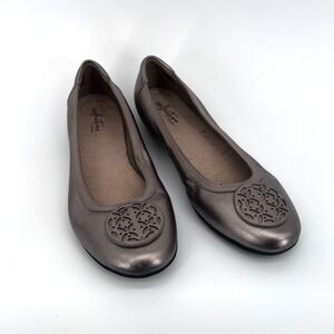 Clarks Collection Ultimate Comfort Slip On Ballet Flats Gray Size 8.5